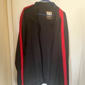 Black & red zip up sweater